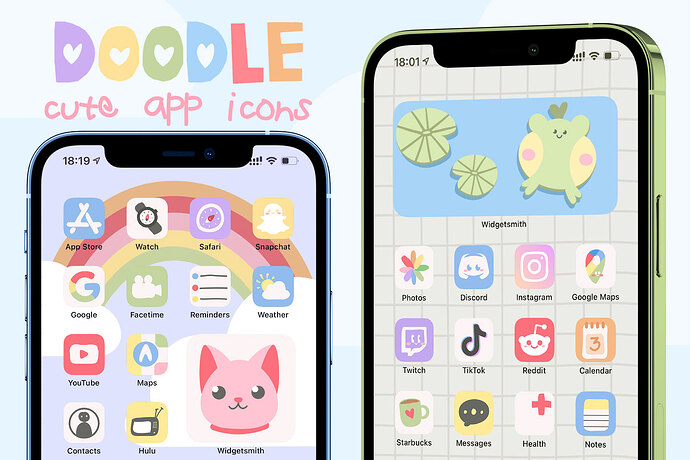 cute doodle app icons pack