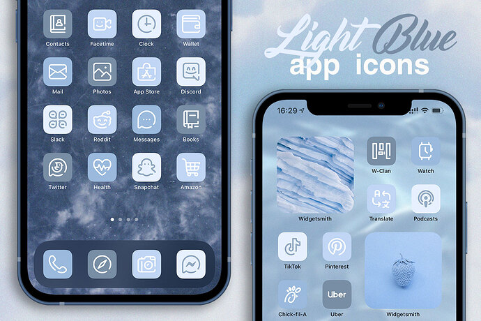 light blue app icons pack