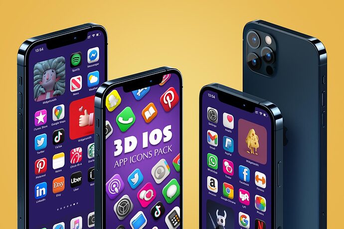3d ios app icons pack