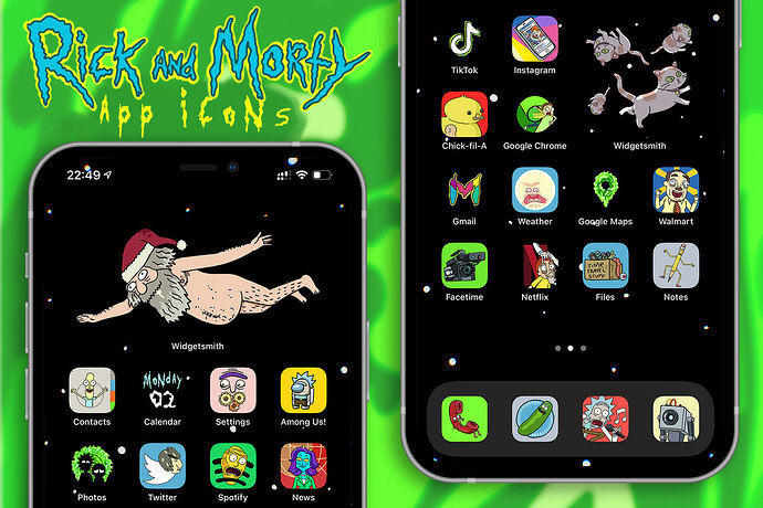rick and morty app icons pack
