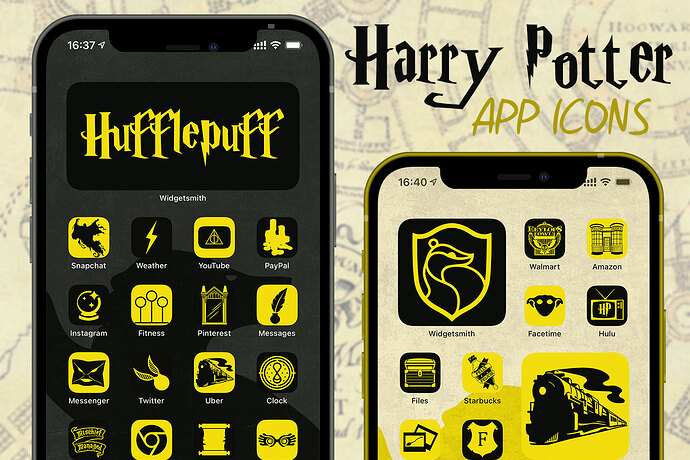 harry potter hufflepuff app icons pack