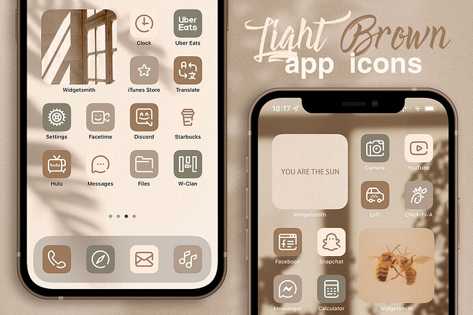 light brown app icons pack