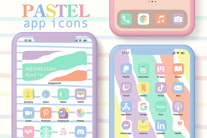 pastel ios app icons pack