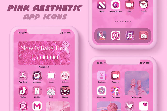 pink aesthetic app icons pack