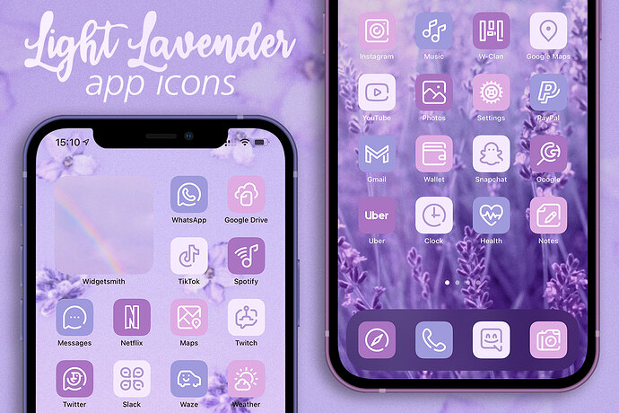 light lavender app icons pack